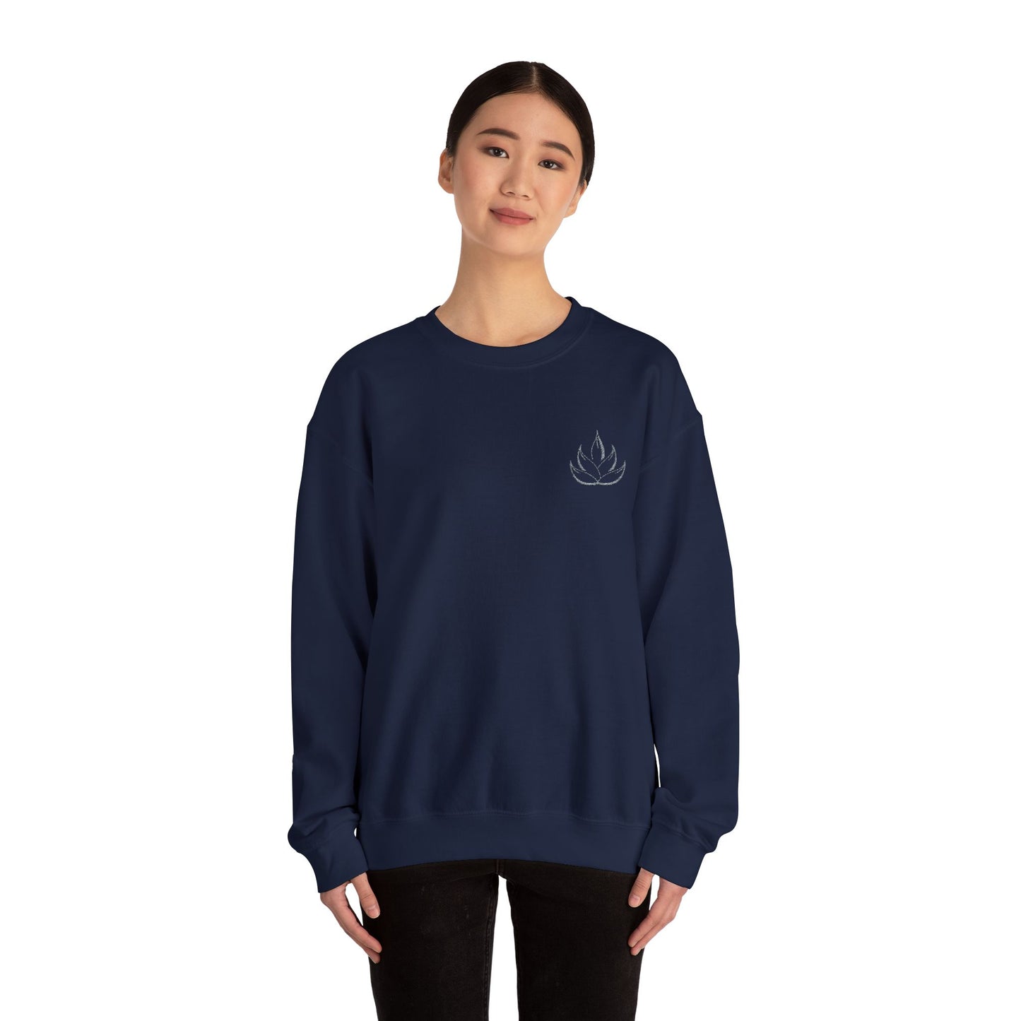 Unisex Heavy Blend™ Crewneck Sweatshirt - Minimalist Lotus Design