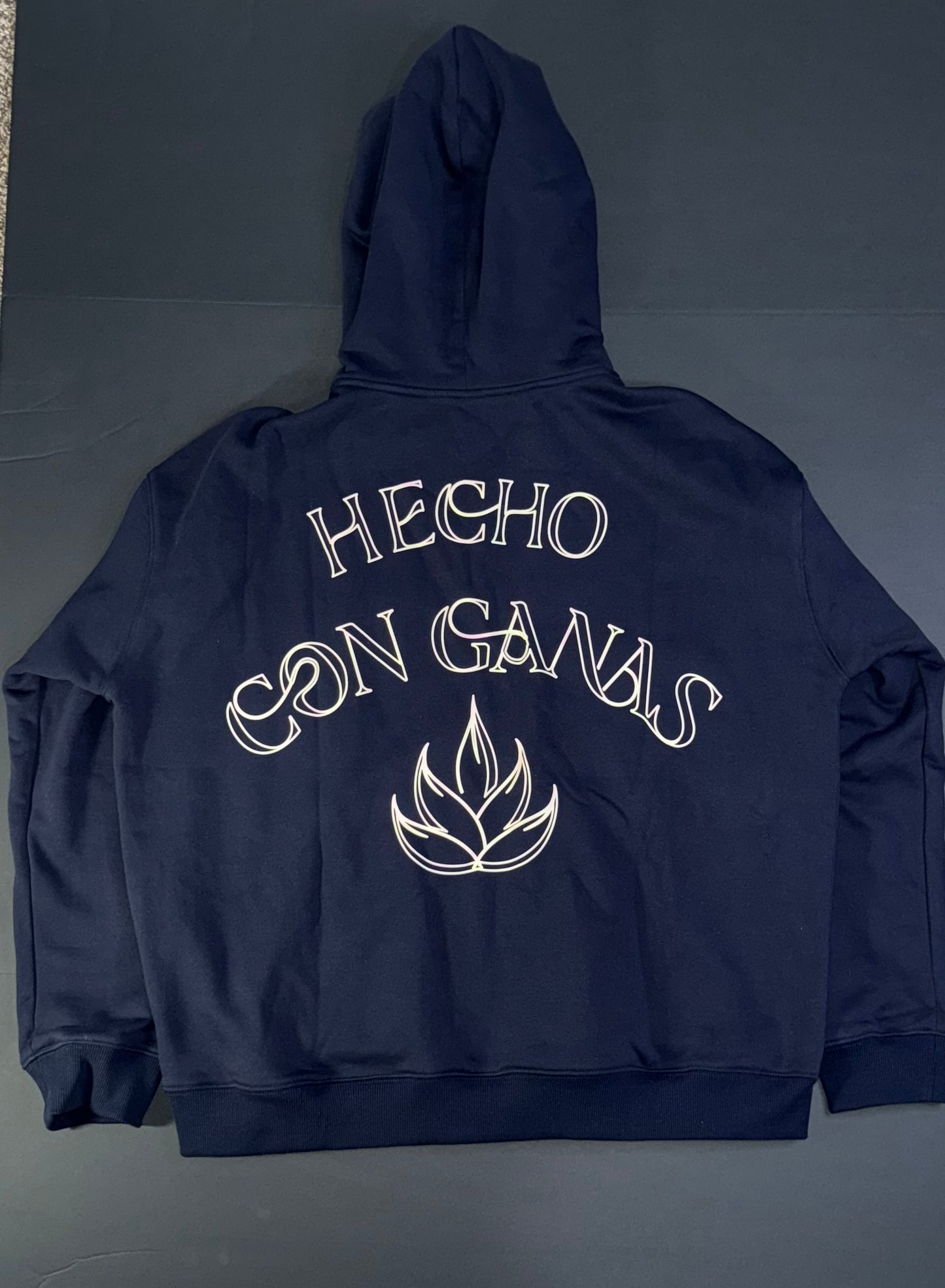 Navy Hecho Con Ganas  Premium Hoodie