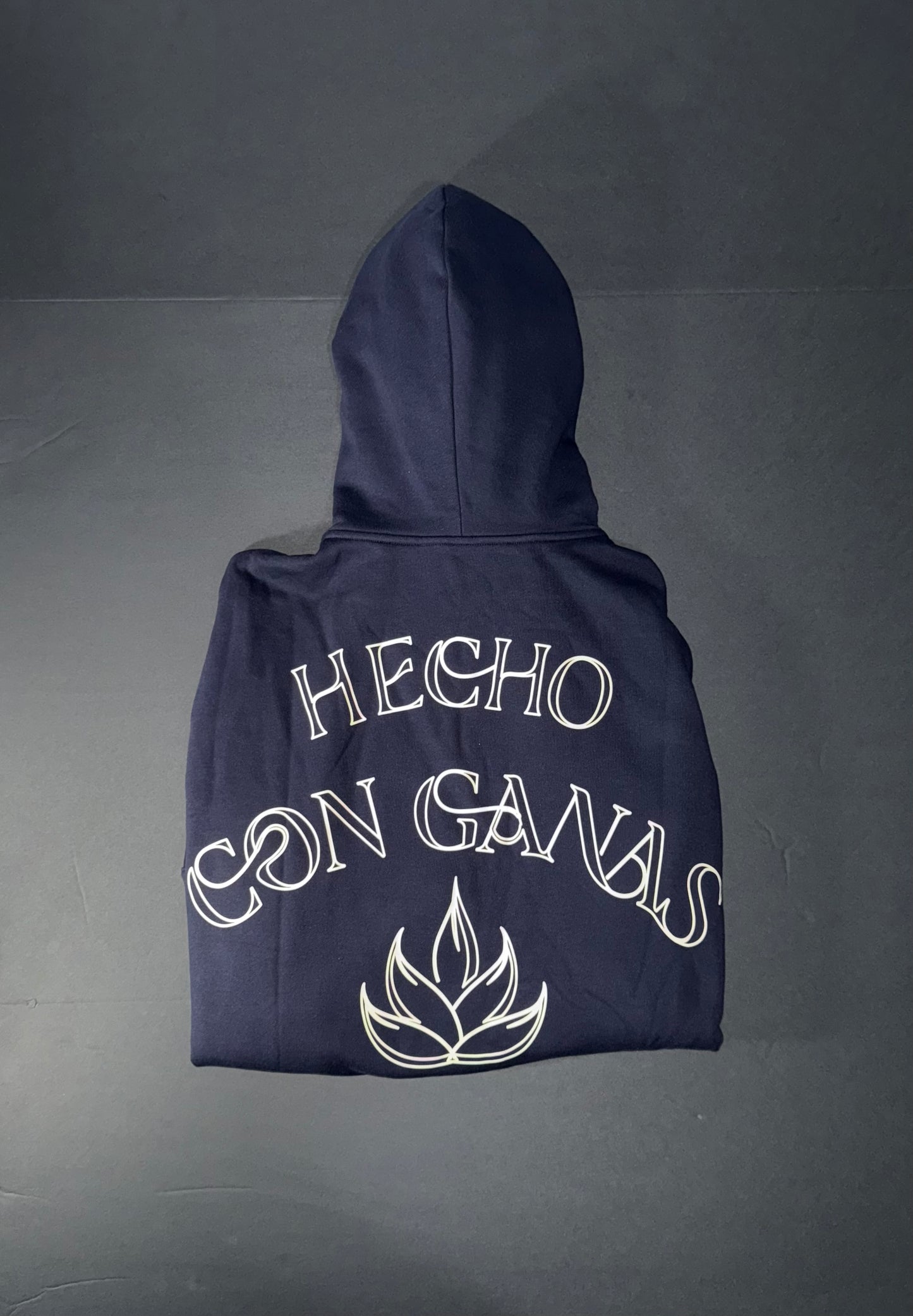 Navy Hecho Con Ganas  Premium Hoodie