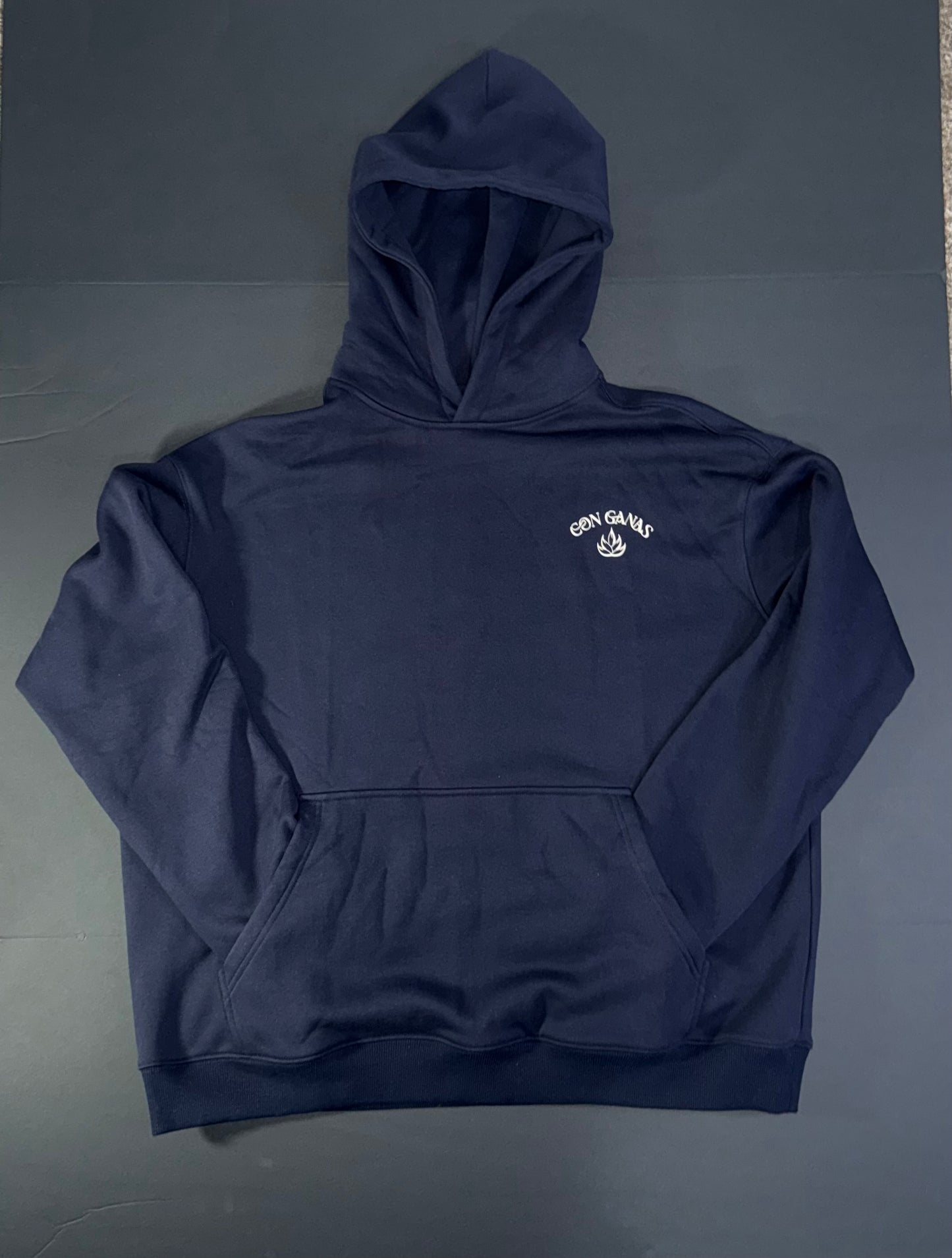 Navy Hecho Con Ganas  Premium Hoodie